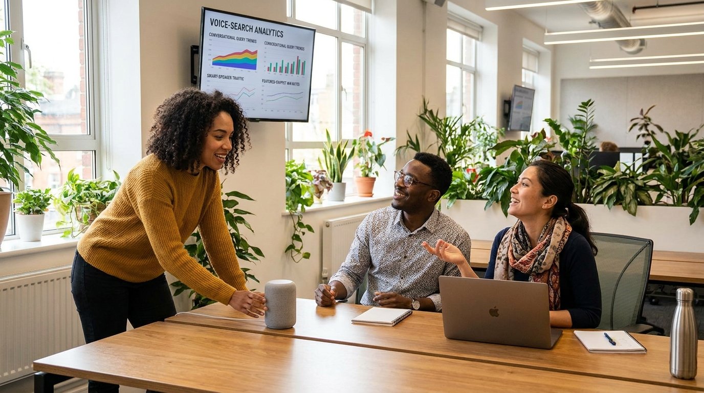 AIG team collaborating on voice search optimization — 2025-09 cover